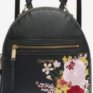 Calvin Klein Mercy Floral Leather Backpack